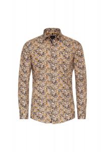 Мужская деловая рубашка с принтом современного кроя Venti, светло-оранжевый