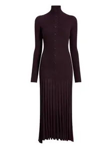 Платье миди в рубчик со складками Proenza Schouler, красный