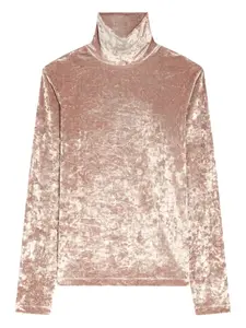 Бархатная футболка с высоким воротником DRIES VAN NOTEN, розовый