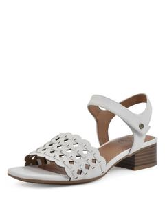 Women's Alumina Block Heel Flat Sandals In White White Mountain