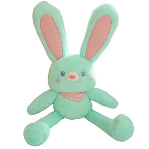 Плюшевый брелок с кроликом и тянущимися ушками, высота 30 см Fox fairy, зеленый/красный