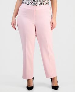 Брюки прямого кроя средней посадки Core Julia больших размеров Kasper, Tutu Pink