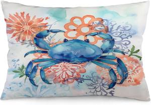 MaSiledy Прямоугольная наволочка Blue Crab with Corals с морским принтом Winter