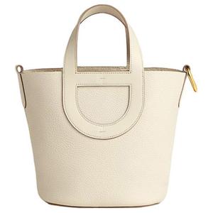 HERMES Сумка-ведро In The Loop из телячьей кожи Taurillon Clemence и кожи Swift, женская, кремово-белая