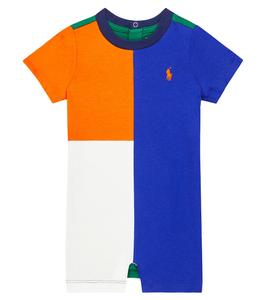 Боди из хлопкового джерси с цветными блоками Polo Ralph Lauren Kids, мультиколор