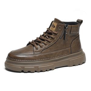 Wolves • Family QUNLANGSHIJIA Мужские ботинки Martin с коричневой подкладкой из флиса, цвет Brown Fleece-Lined