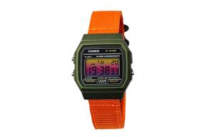 CASIO Мужские часы Retrofit Series с кварцевым механизмом и нейлоновым ремешком, черный циферблат
