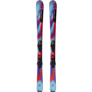 Детские горные лыжи L QST JR S + C5 GW J75 P Salomon, pastel neon blue 3/poppy red/black