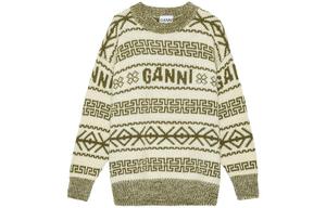 Свитер FW23 Вязаный Женский Авокадо Зеленый GANNI