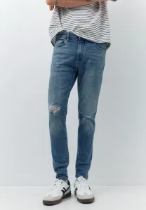 Рваные джинсы узкий крой Pull&Bear, Blue Denim