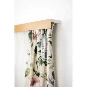 Карниз для штор Пластиковый карниз с планкой 3-рядный, длина на заказ, потолочный монтаж, удлиняемый, простой монтаж, лаконичный Garesa, Eichefarben