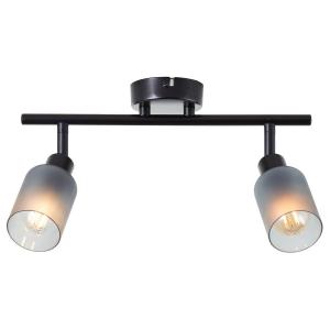Потолочный светильник Brilliant Loralie, железо / дымчатое стекло - черное - 2-световое
