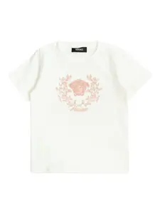 Футболка с принтом Medusa Versace Kids, белый