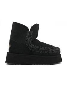 Mou Кожаные зимние ботинки черного цвета