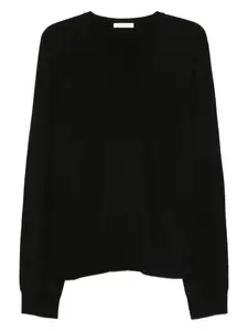 Шерстяной свитер с V-образным вырезом The Row, черный