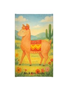 Mr. & Mrs. Panda Туалетное полотенце для гостей, с рисунком, посвященным альпакам, без слогана, белого цвета