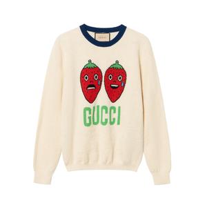 GUCCI Свитер мужской Ecru с круглым вырезом Moderate Others