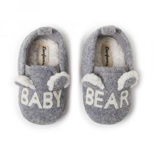 Семейные потертые тапочки Dearfoams Casey Baby Bear, цвет Light Heather Gray