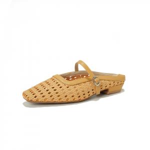 MADALLO Бесшумные противоскользящие и быстросохнущие закрытые тапочки женские желтые, цвет Yellow