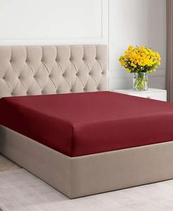 Хлопковая простыня на подкладке с глубоким карманом 14–16 дюймов CGK Unlimited, красный