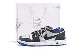 Баскетбольные кроссовки Air 1 Anti Slip, износостойкие, низкие, винтажные, мужские, черные, серебристые Jordan, Black Silver