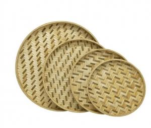 Плетеный поднос для еды SPRING PARK 30 см, светло-коричневый