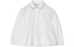 Блузка детская Burberry, белый / синий