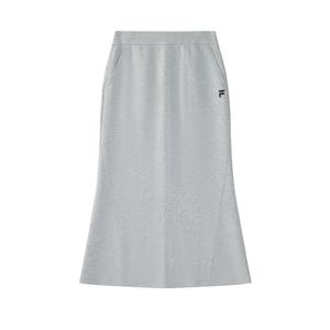 Повседневная длинная юбка для женщин Cloud Gray Heather Gray FILA FUSION, серый
