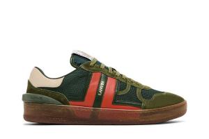 Кроссовки Lanvin Clay Low Translucent Sole - Green Red, зеленый