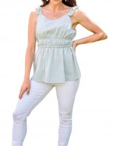 Топ для пикника на заднем дворе с принтом в виде зеленой/белой клетки 143 STORY