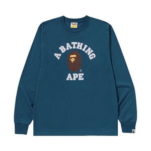 Футболка BAPE College Long-Sleeve Tee 'Navy'