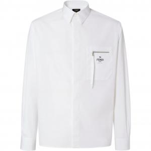 Футболка с принтом логотипа и карманом на молнии FENDI, белый