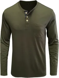 Мужская футболка поло с длинным рукавом, карманом и мягкой тканью