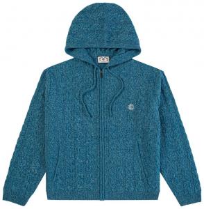 Рубашка на молнии Eric Emanuel EE Cable Knit Zip-Up, синий