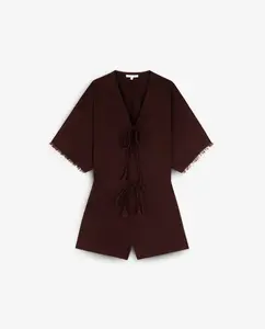 Короткое платье с завязкой на талии Scalpers, коричневый