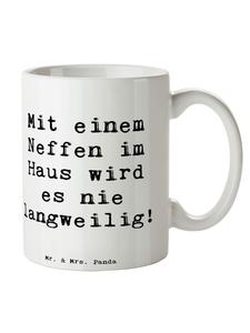 Белая кружка с надписью: Племянник, веселье. Mr. & Mrs. Panda