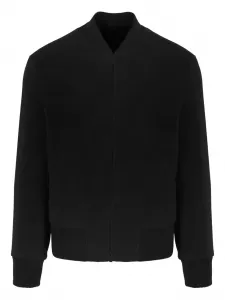 Шерстяная бомбер-куртка на молнии Lardini, черный