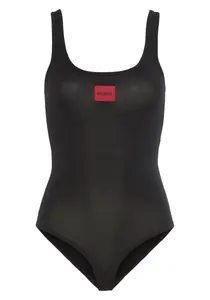 Боди HUGO Underwear "BODYSUIT RED LABEL", с красной нашивкой-логотипом, черный