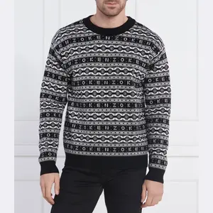 Джемпер стандартного кроя из шерстяного жаккарда Kenzo, черный