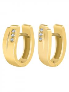 Adeliás Женские серьги - серьги-кольца на шарнирах из серебра 925 пробы с золотым покрытием