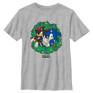 Футболка с новогодним венком для мальчиков 8-20 Sonic The Hedgehog