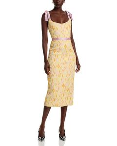 Платье-корсет из эластичного парчи "Acacia Daisy" Markarian, желтый