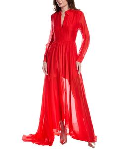 Платье из шифона и шелка Rebecca Taylor, красный