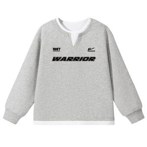Детский свитшот с круглым вырезом Moderate WARRIOR, серый/h pure черный english