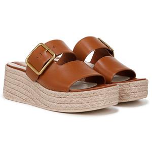 Слайд-сандалии на эспадрильной подошве Taziana Franco Sarto, cognac brown leather