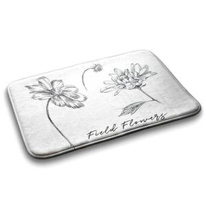 Коврик для ванной Tulup Blumen Skizze, 75x1x75 см, белый