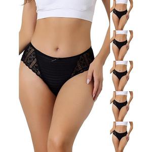 6 пар женских кружевных трусиков мид-уэйст с полным покрытием Inspire Chic