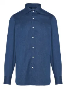 Текстурированная рубашка Finamore 1925 Napoli, синий