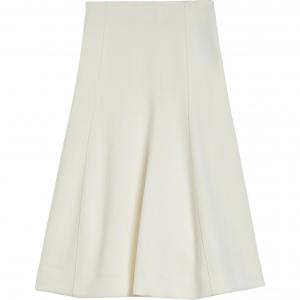Юбка миди с завышенной талией и расклешенным подолом JIL SANDER, milk белый
