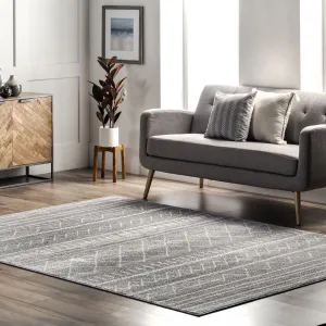 Ковер Ryden Moroccan Geometric Trellis Area Rug nuLOOM, 152x244 см, серый